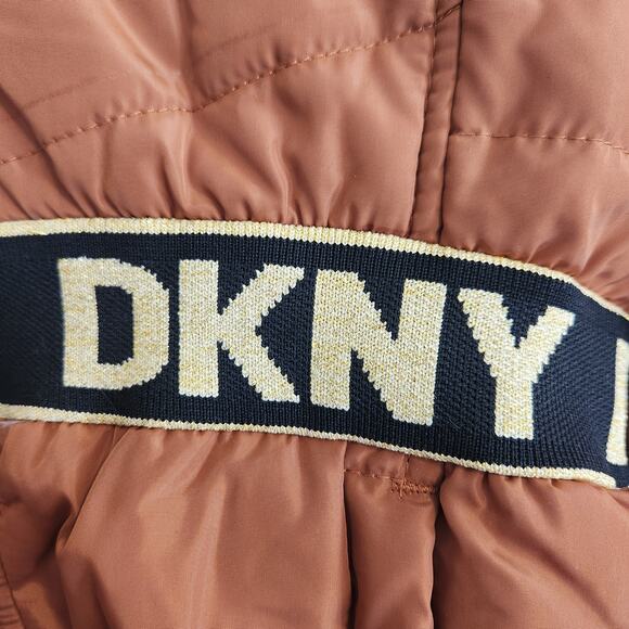 DKNY Girl's‎ Size Large 14/16 Reversable Burnt Orange/White Faux Fur Jacket NWT - Picture 6 of 9